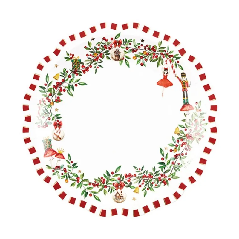 A Buon Prezzo Confezione 8 piatti new liberty christmas vintage 27 cm