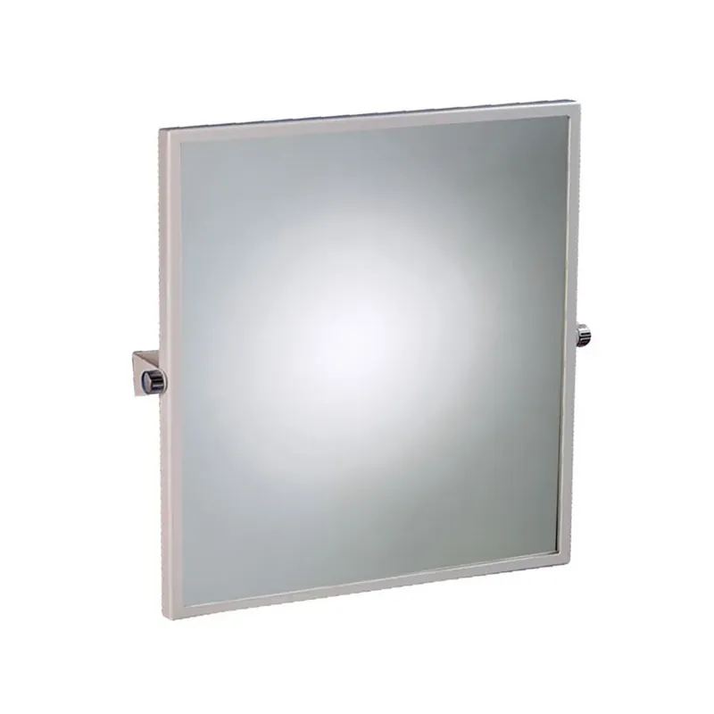 350N Specchio di sicurezza ad inclinazione regolabile, completo di staffa per il fissaggio a muro-Misura 607×657 mm. Colore bianco 350N-B Popolare