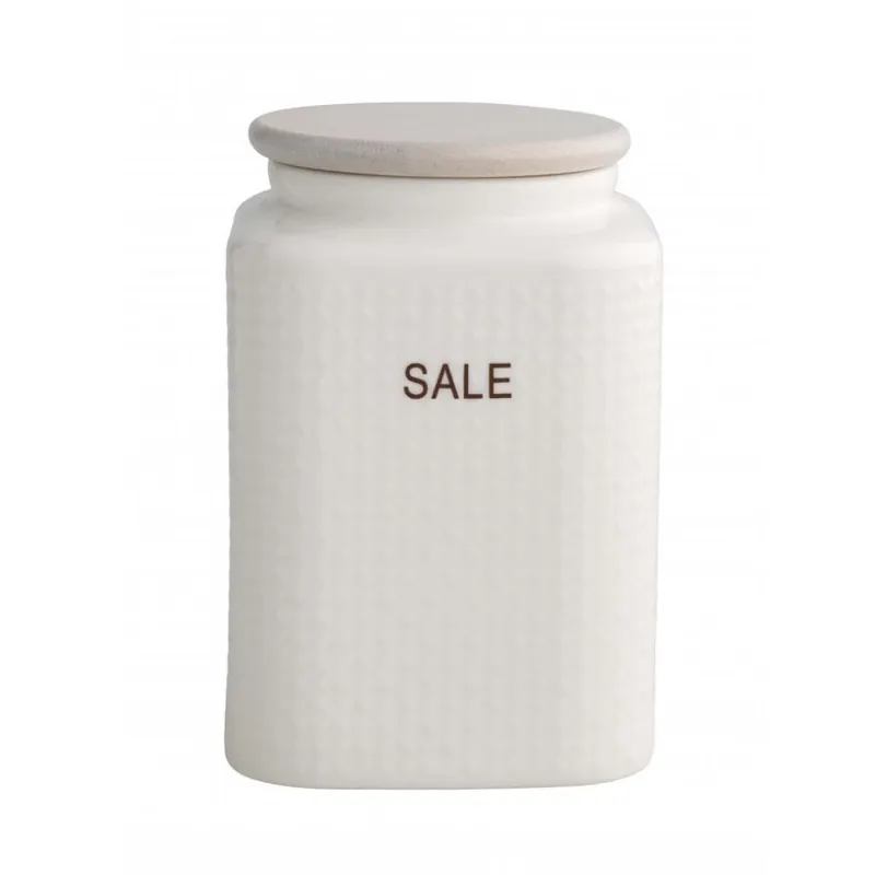 Offerta Lampo Brandani barattolo sale porcellana tappo bamboo