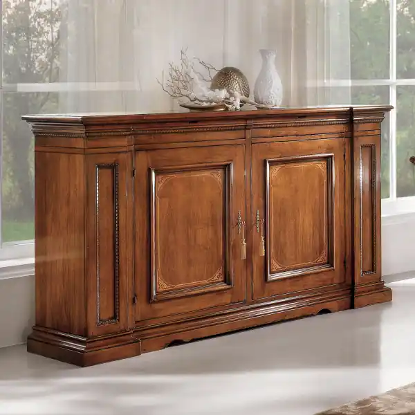 Spedizione Mondiale Credenza 2 porte intarsiato con filetto