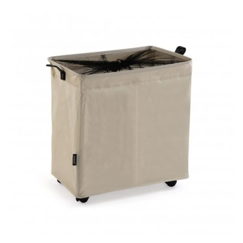 Portabiancheria diviso in 2 beige Esclusivo