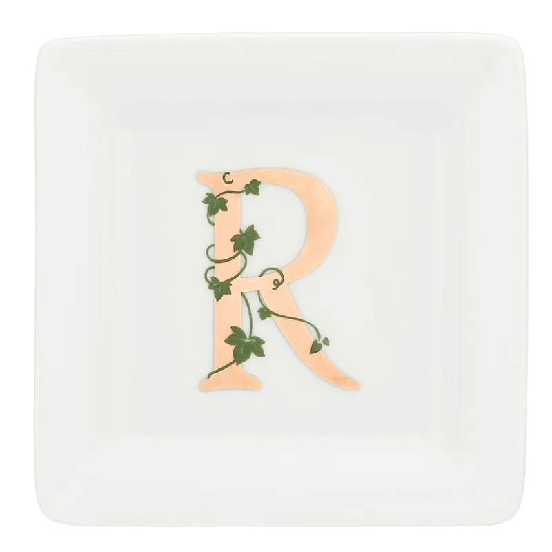 A Buon Prezzo Piattino Quadrato 'R', Adorato - Porcellana, 10x10 cm