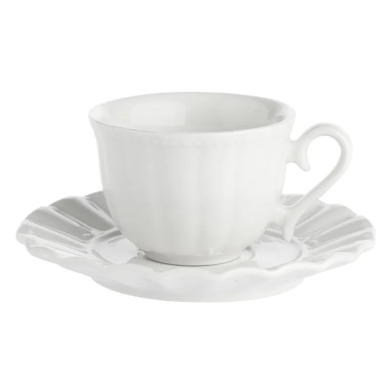A Buon Prezzo Set da 6, Tazza Caffe' con piattino, Ducale - Porcellana, 80 cc