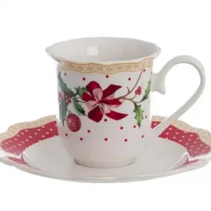 A Buon Prezzo Blanc Mariclò Tazze da Caffè Con Piattino Natalizio