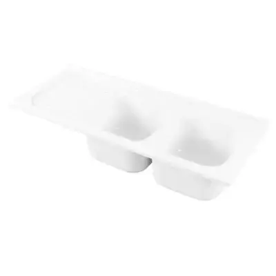 A Buon Prezzo Lavello in ceramica da appoggio 2 vasche con gocciolatoio modello florence cm.120x50 vasca destra