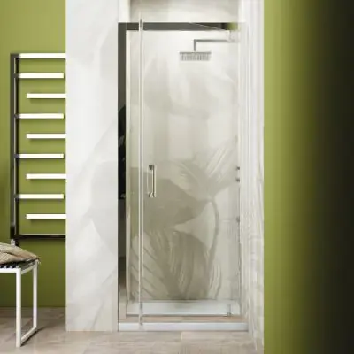 A Buon Prezzo Box doccia con porta girevole in vetro temperato trasparente 6 mm modello keplero h.195 est. cm 71/75 x 88/90 - spazio ingresso 50 cm MOBO