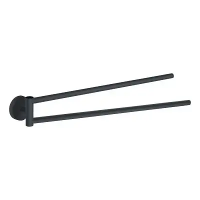 A Buon Prezzo Porta salviette da parete a snodo in acciaio inox nero opaco modello eros dim. cm (lxpxh): 36,6x4,5x6 - nero opaco GEDY