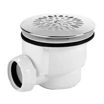 A Buon Prezzo Piletta scarico sifonata ispezionabile in polipropilene con tappo cromato a griglia per piatto doccia ø115 griglia inox - usc.ø40 NICOLL