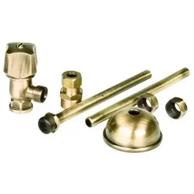 A Buon Prezzo Rubinetto ad angolo in ottone colorato con doppia cannetta per cassetta wc. bronzato PORTA E BINI